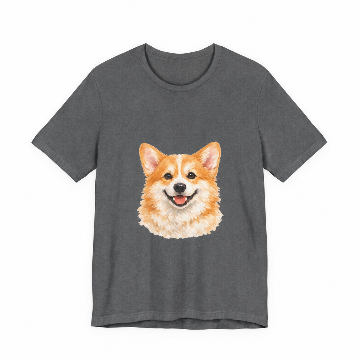 Custom Pet Portrait Tee - Dark Grey Heather